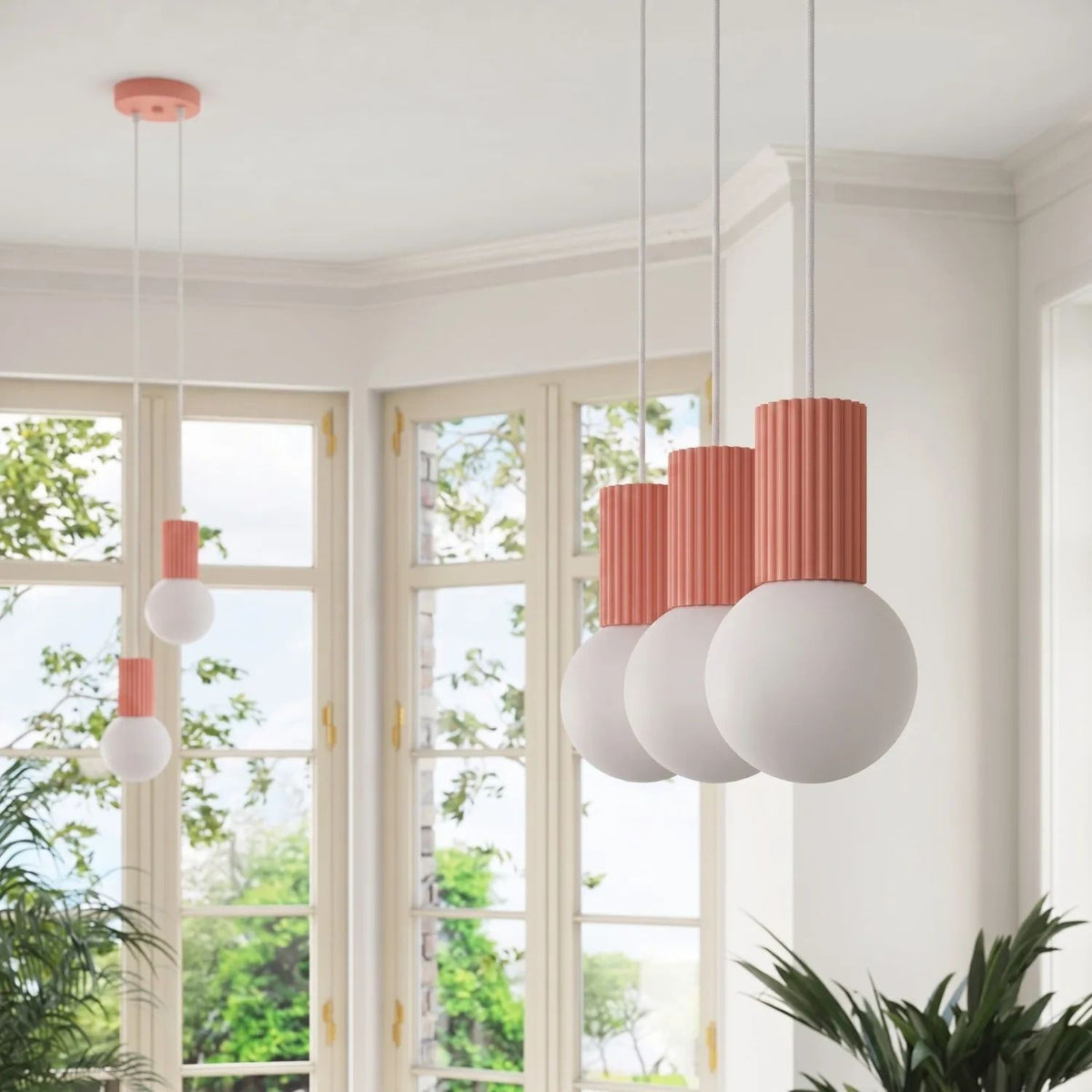 
Design Pendellampe „Halo II“, 3-flammig - Apricot