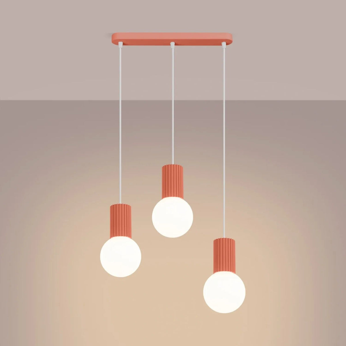
Design Pendellampe „Halo II“, 3-flammig - Apricot