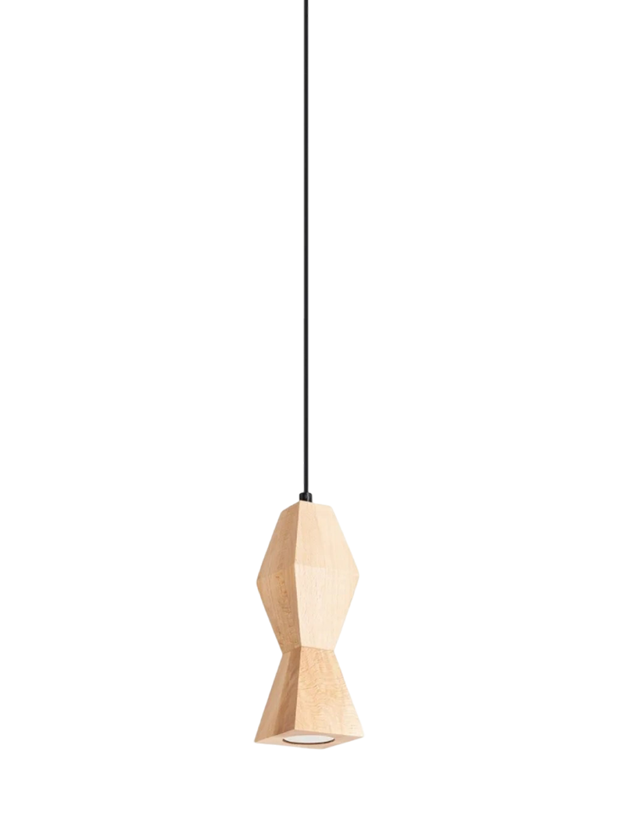 
Design Pendellampe „Kubbe“ - Naturholz / S
