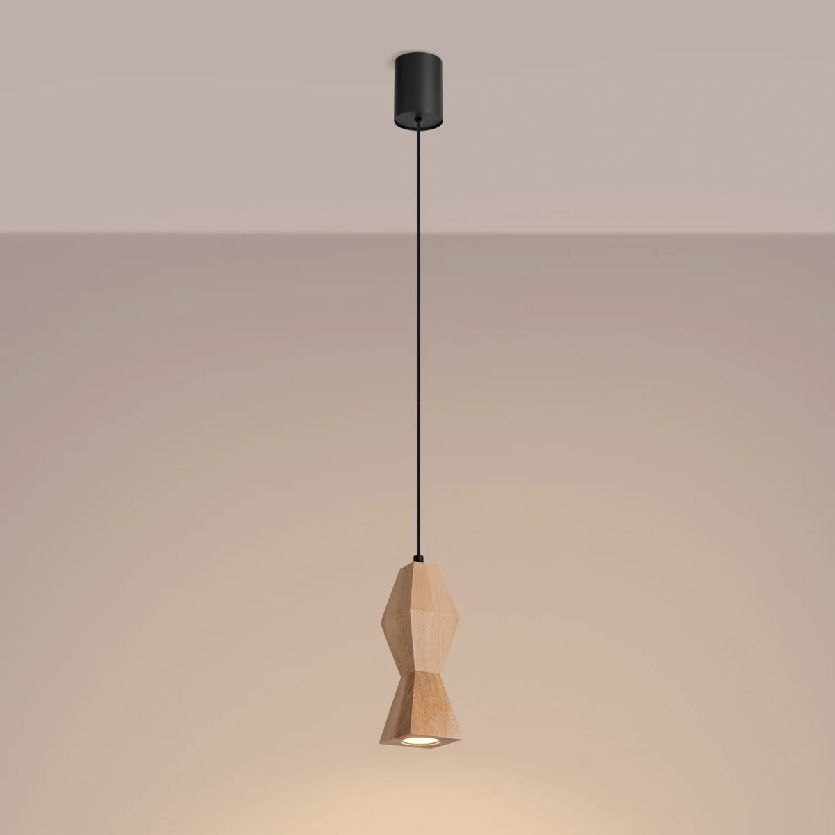 
Lampada a sospensione di design „Kubbe“ - Legno naturale / S