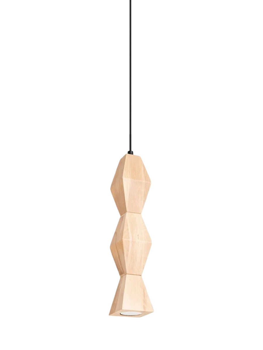 
Design Pendellampe „Kubbe“ - Naturholz / M