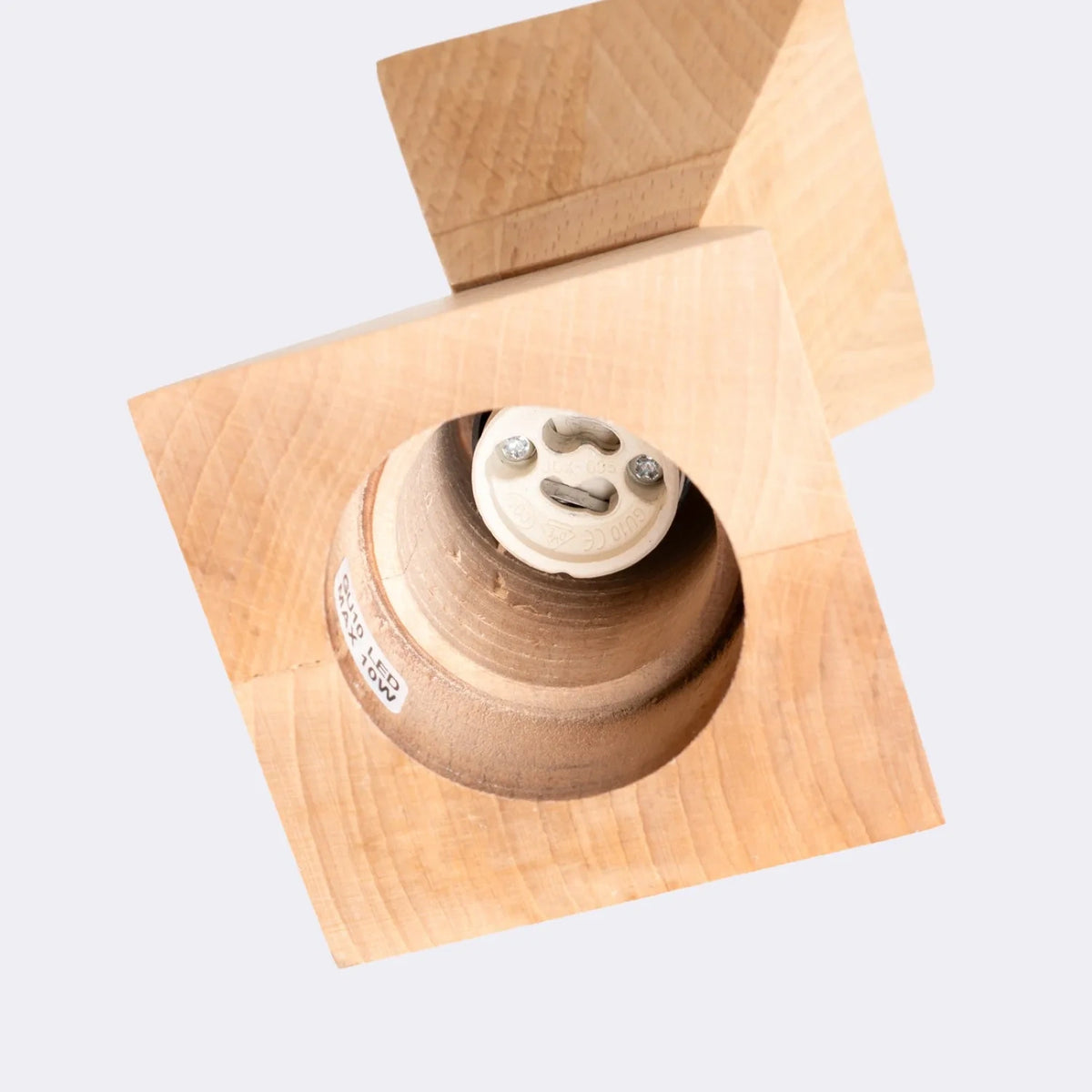 
Lampada a sospensione di design „Kubbe“ - Legno naturale / L