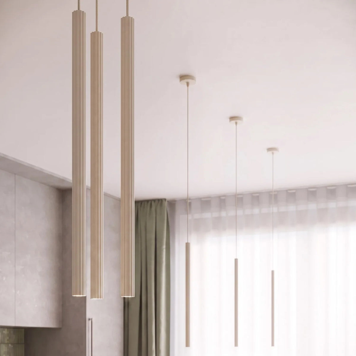 
Design Pendellampe „Arche“ - 2-flammig - Beige