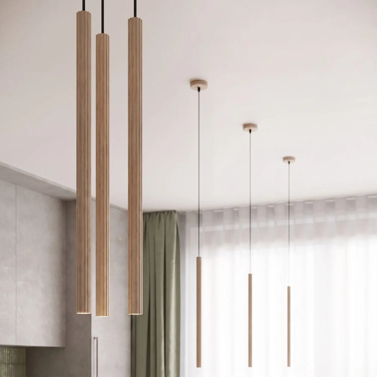 
Design Pendellampe „Arche“ - 2-flammig - Taupe