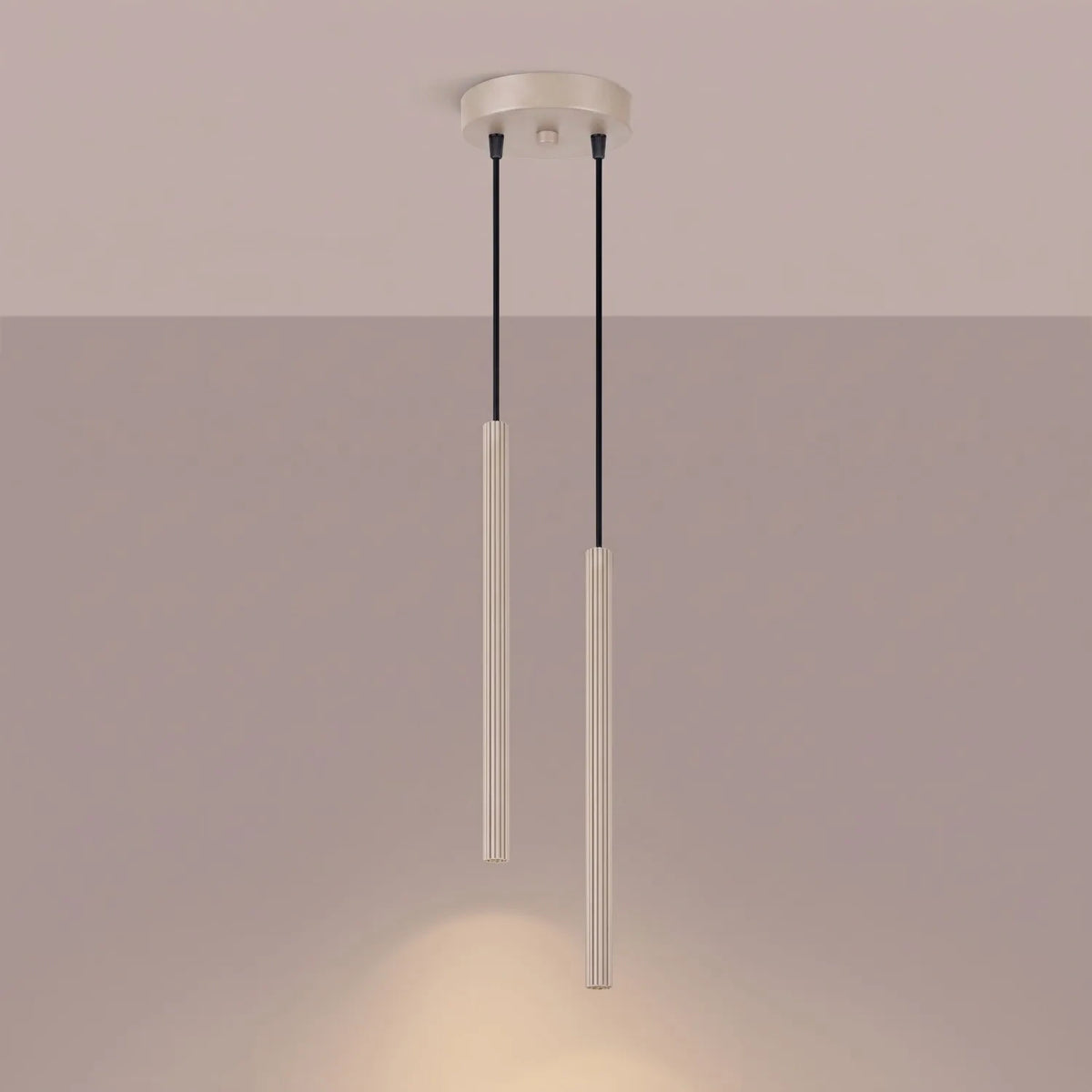 
Design Pendellampe „Arche“ - 2-flammig - Taupe