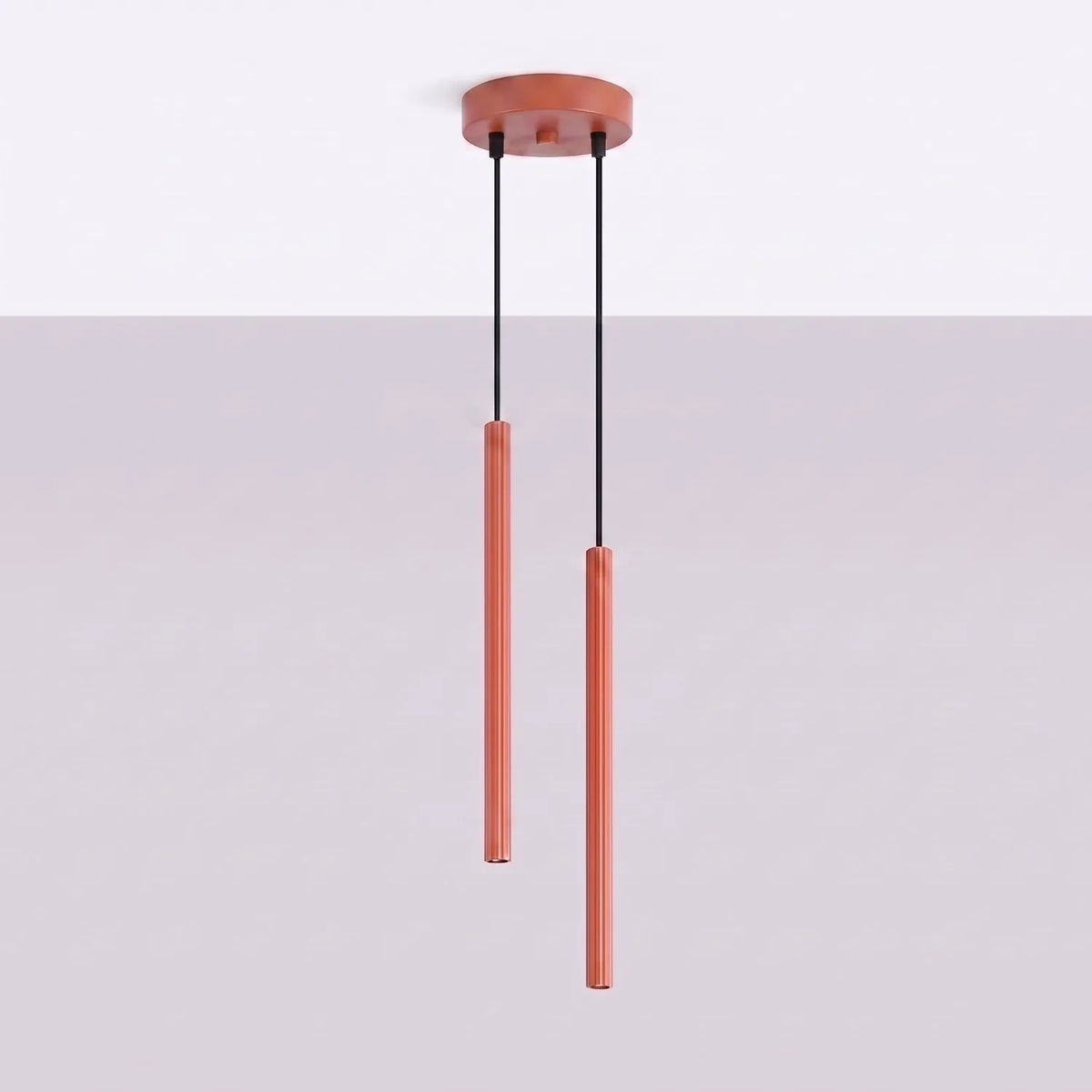 
Design Pendellampe „Arche“ - 2-flammig - Ockerrot