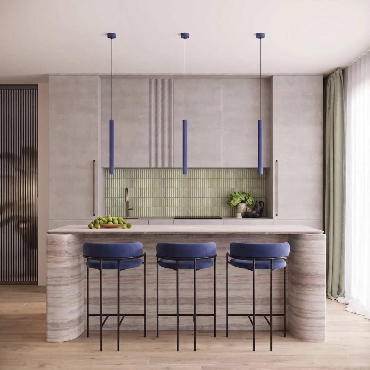 
Design Pendellampe „Arche“ - 2-flammig - Ultramarine