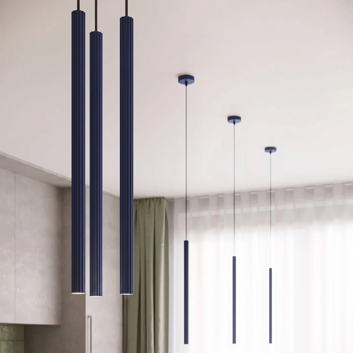 
Design Pendellampe „Arche“ - 3-flammig - Ultramarine