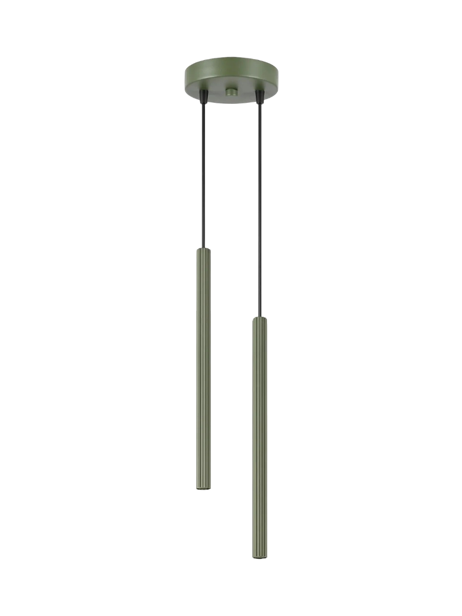 
Design Pendellampe „Arche“ - 2-flammig - Olivgrün