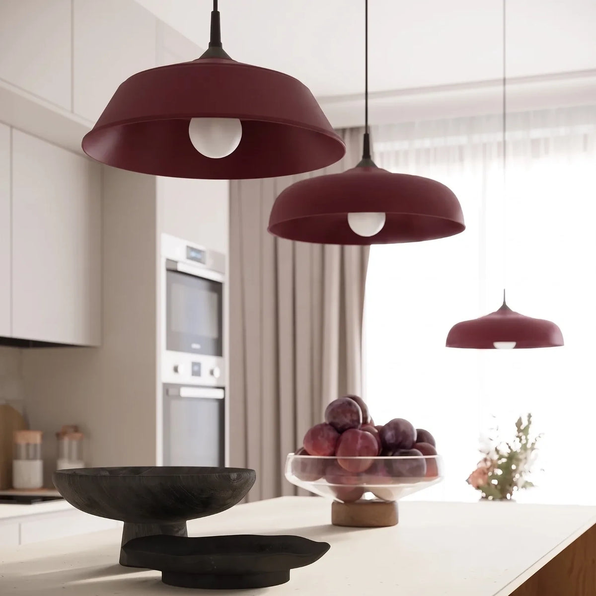 
Design Pendellampe „Gina“ - Burgundrot