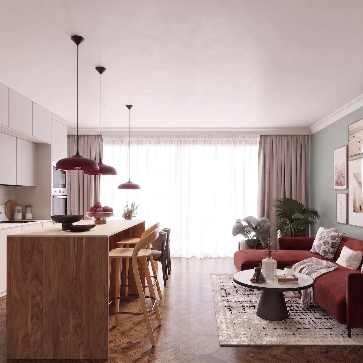 
Lampada a sospensione di design „Gina“ - Rosso bordeaux