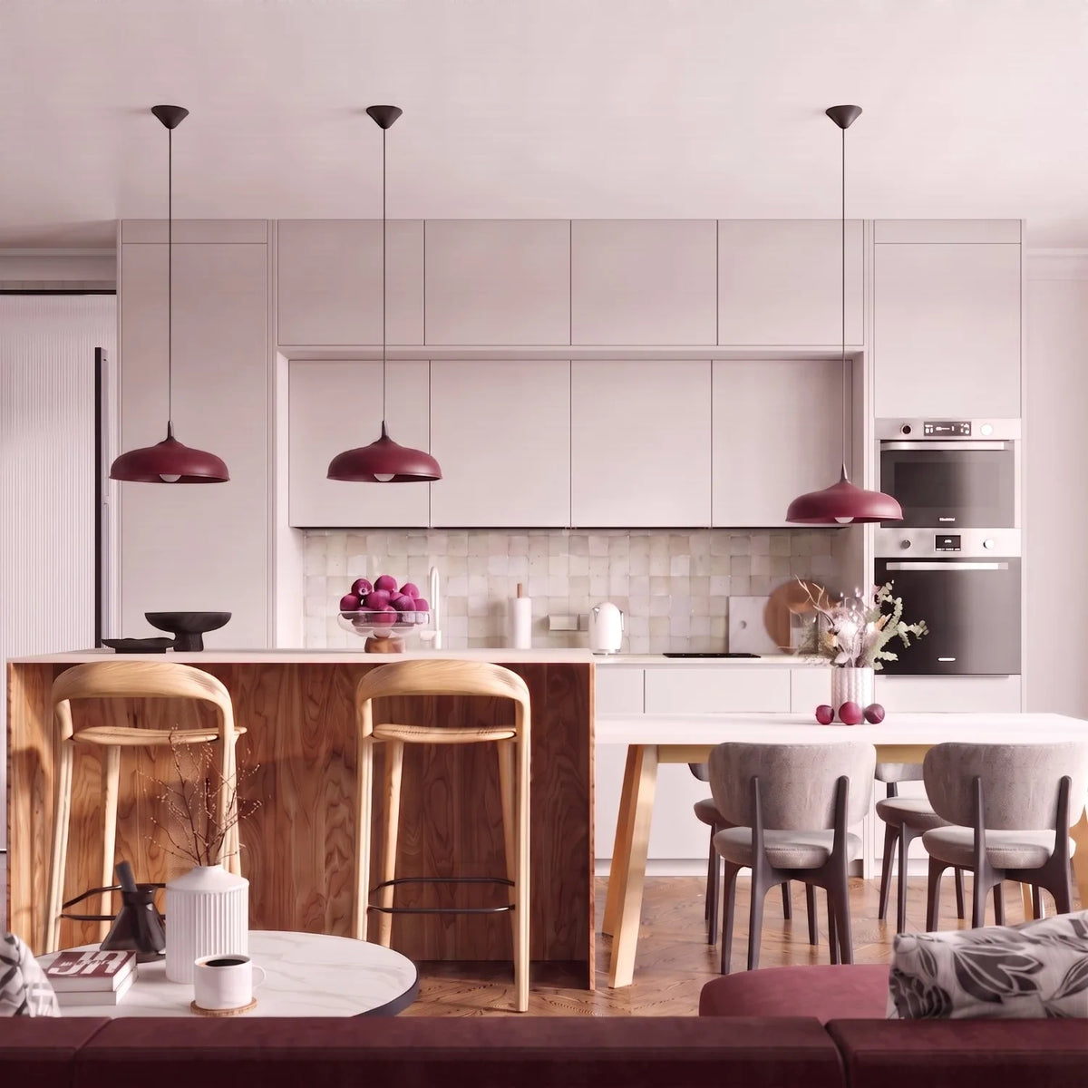 
Lampada a sospensione di design „Gina“ - Rosso bordeaux