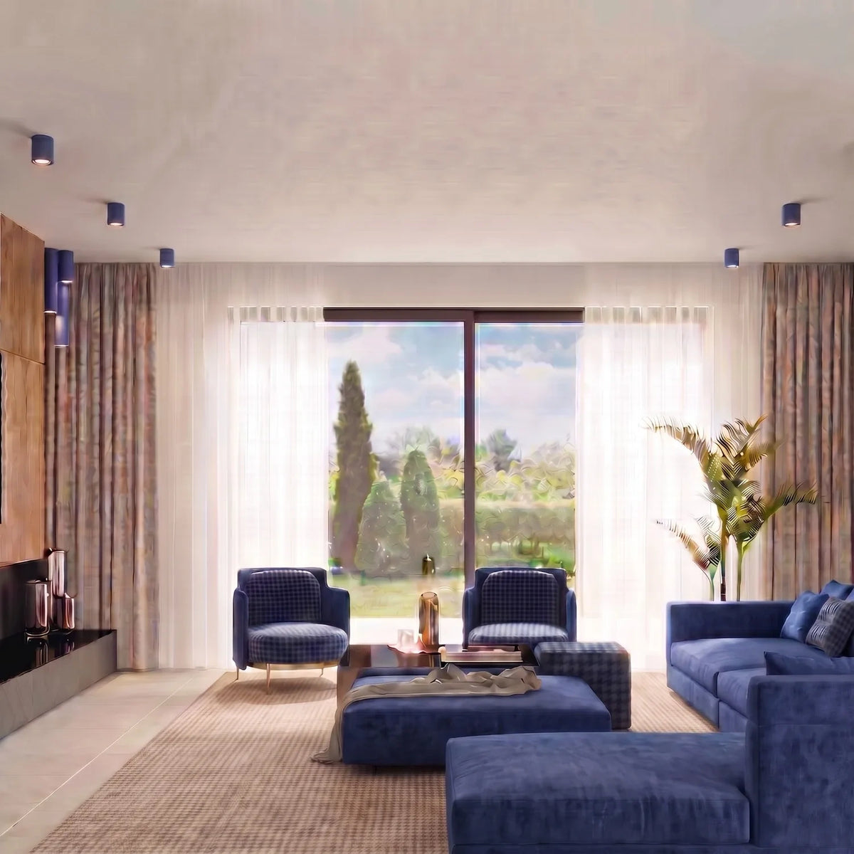 
Design Deckenlampe „Lagos II“ - Ultramarin