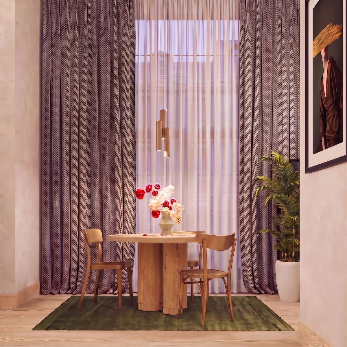
Suspension design « Lagos II » 3 lampes - Taupe