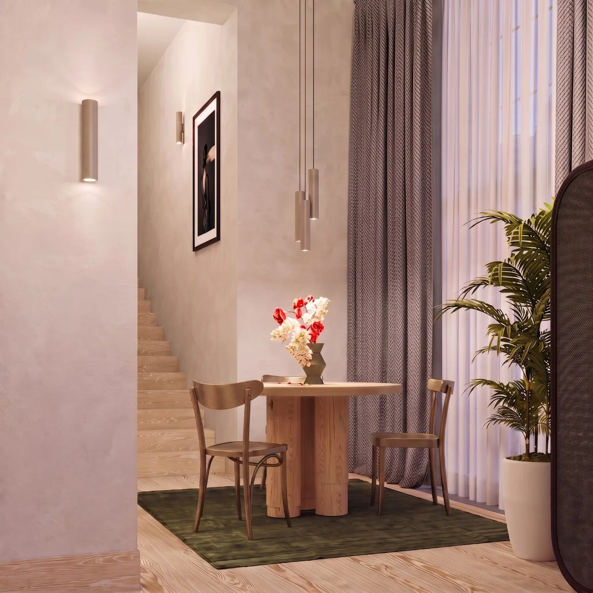 
Suspension design « Lagos II » 3 lampes - Taupe