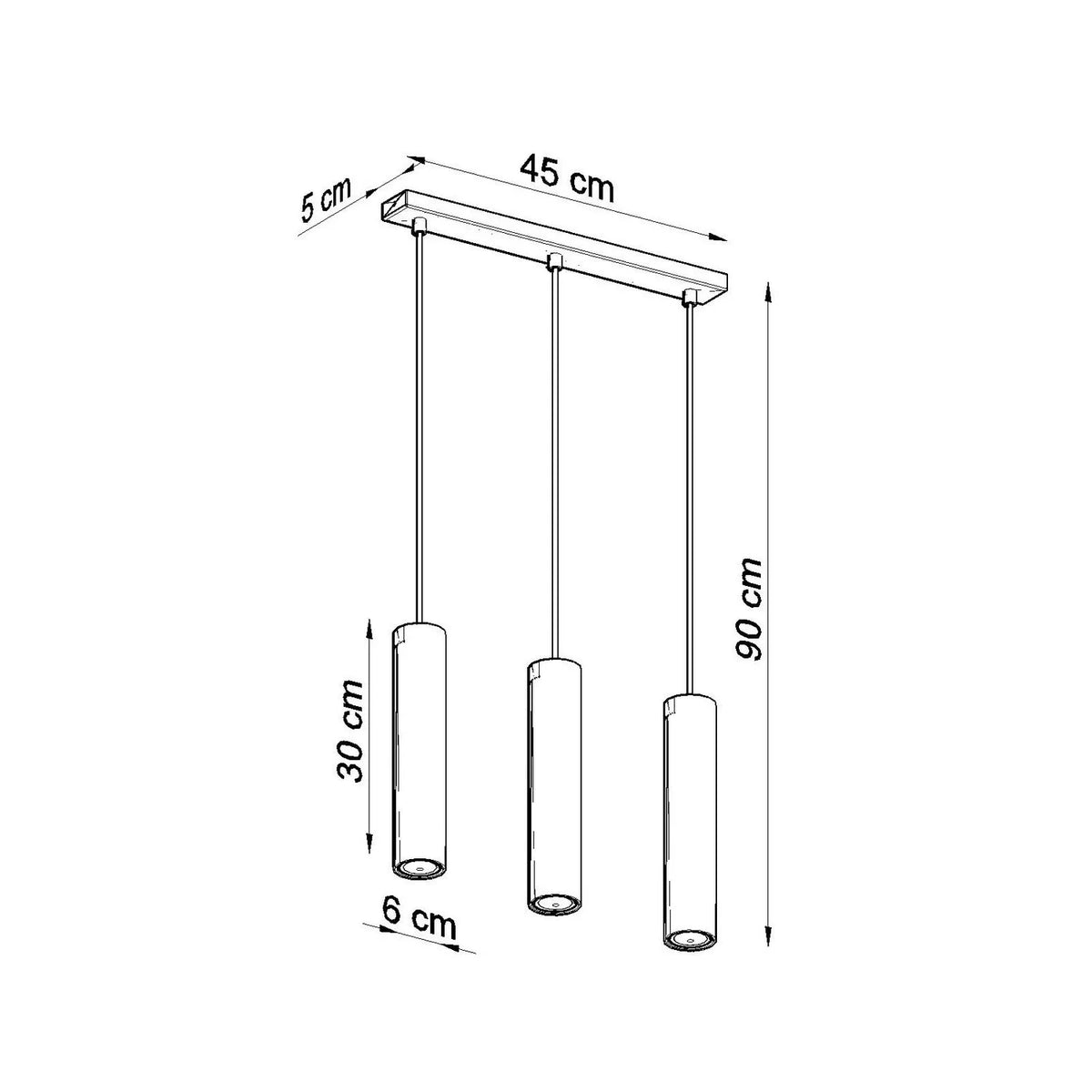 
Suspension design « Lagos II » 3 lampes - Taupe