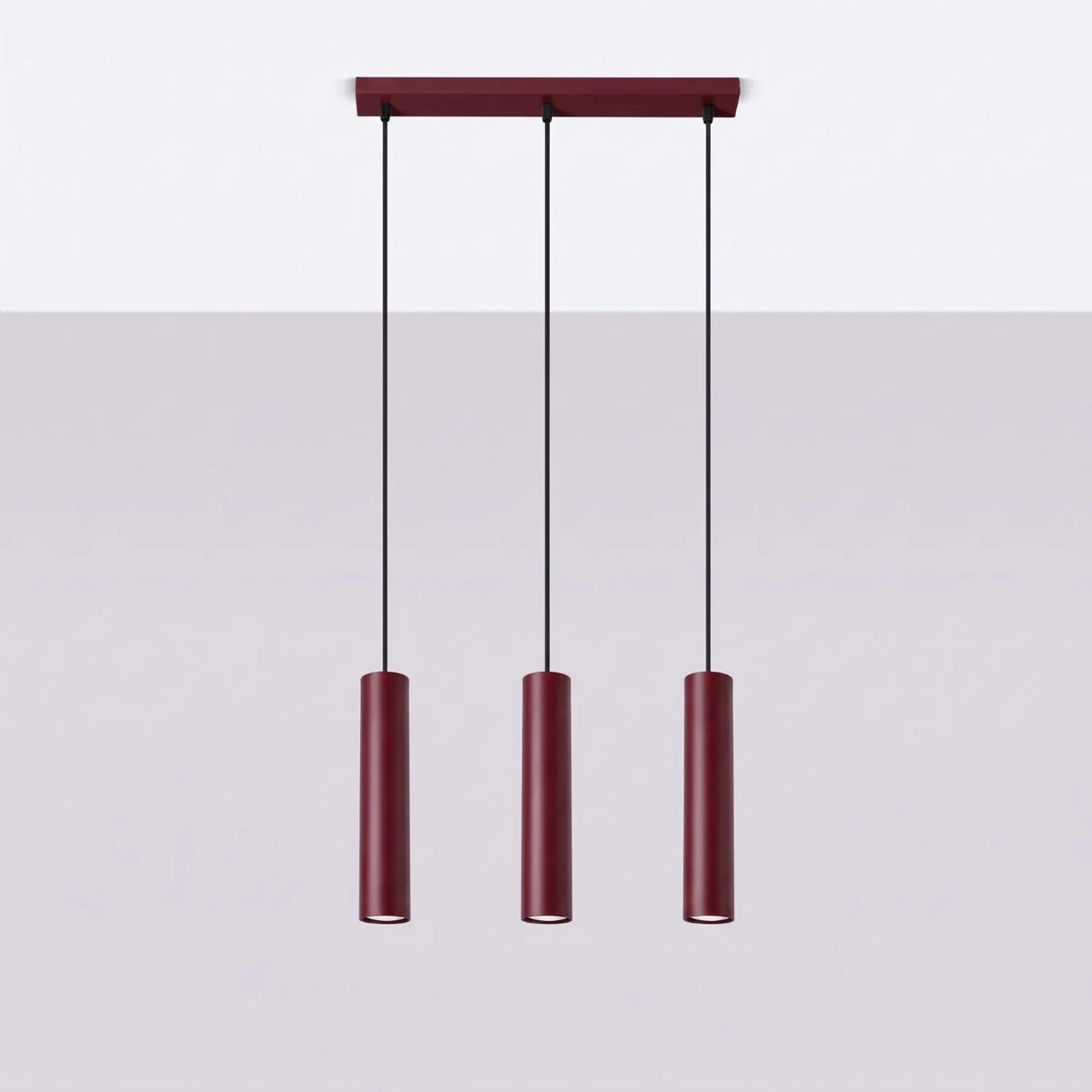 
Lampada a sospensione di design „Lagos II“ a 3 luci - Rosso bordeaux