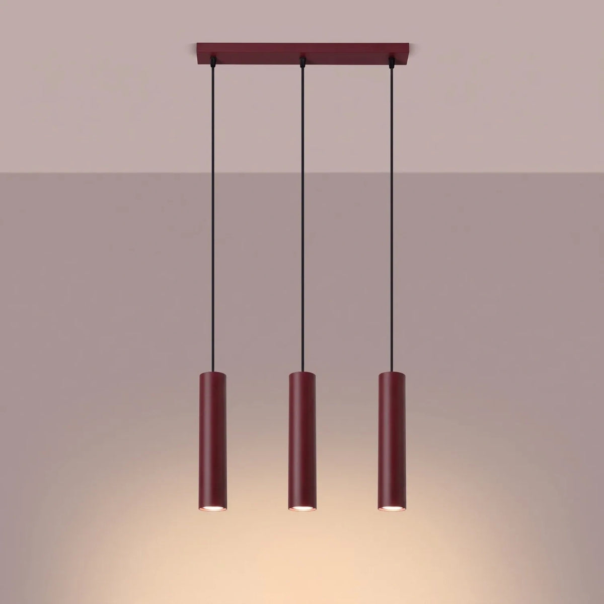 
Lampada a sospensione di design „Lagos II“ a 3 luci - Rosso bordeaux