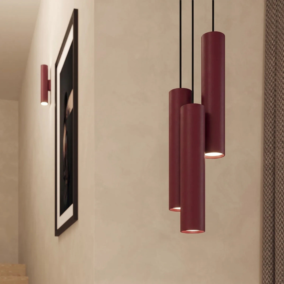 
Lampada da parete di design «Lagos» a 2 luci - Rosso bordeaux