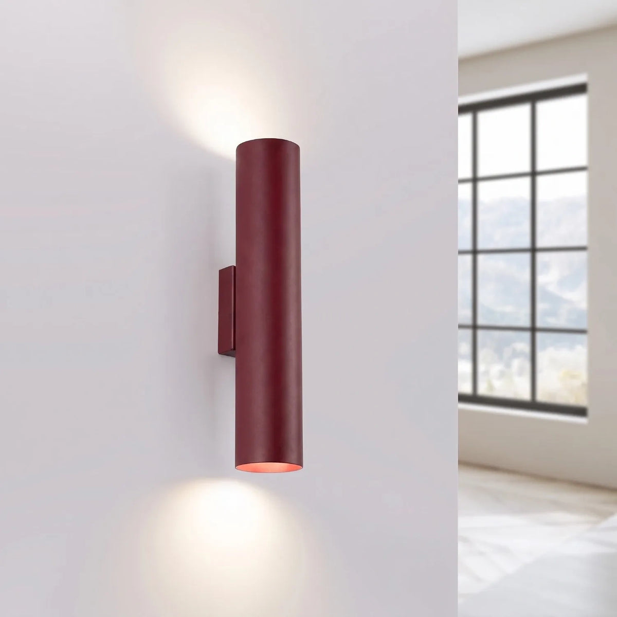 
Lampada da parete di design «Lagos» a 2 luci - Rosso bordeaux