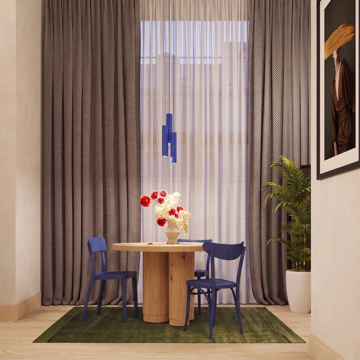 
Lampada a sospensione di design „Lagos II“ a 3 luci - Ultramarino