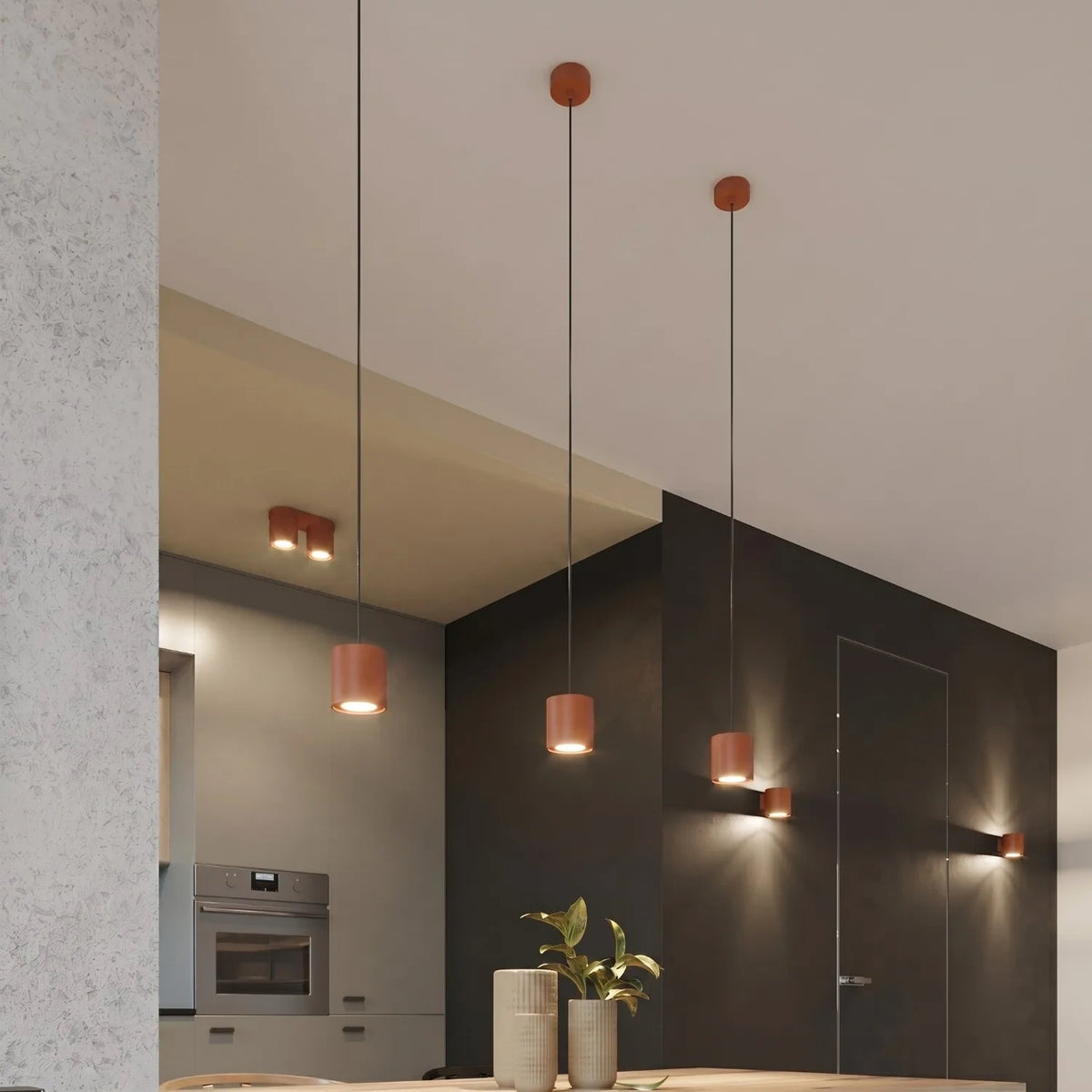 
Lampada da soffitto di design «Orbis» a 1 luce - Rosso ocra
