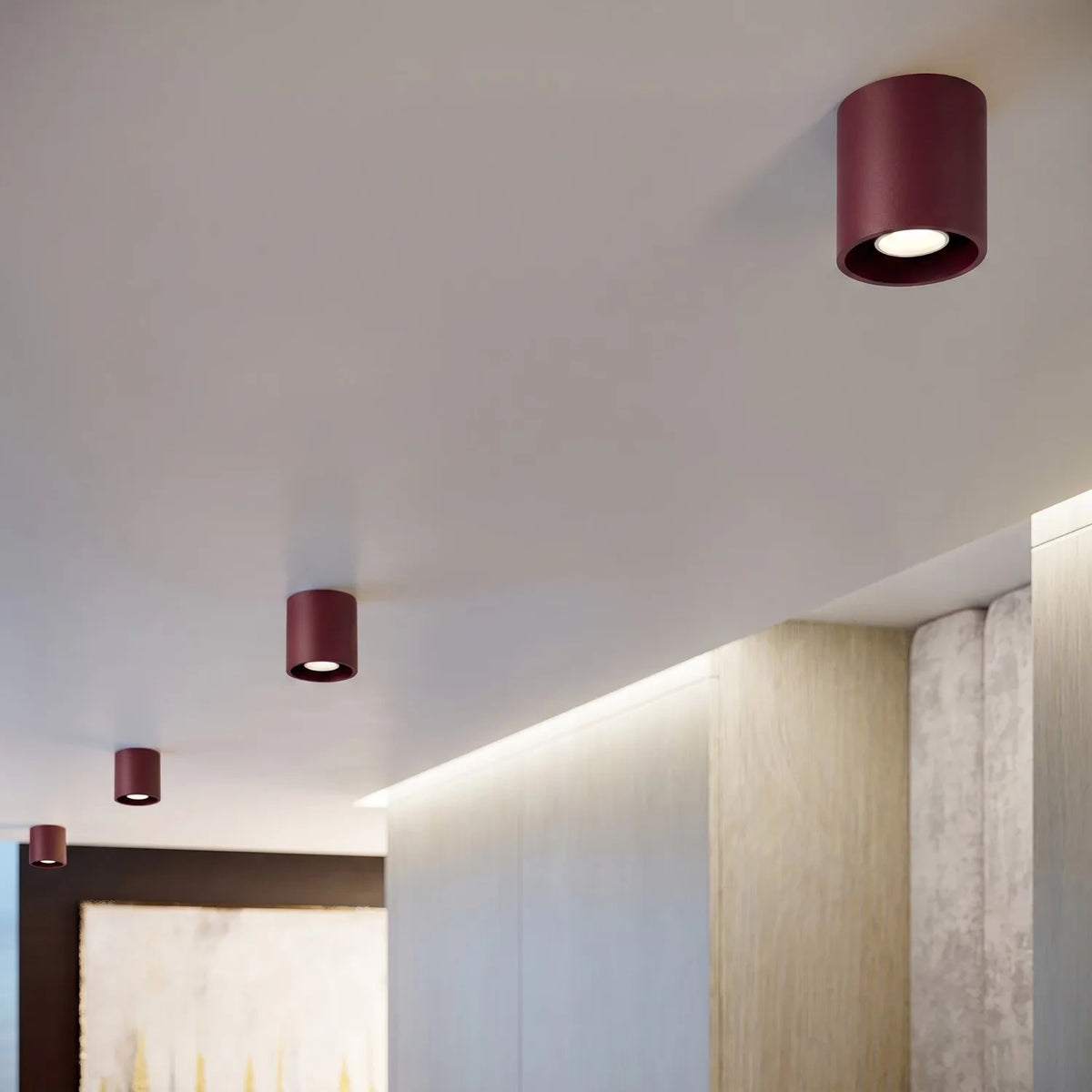 
Design Deckenlampe „Orbis“ 1-flammig - Burgundrot