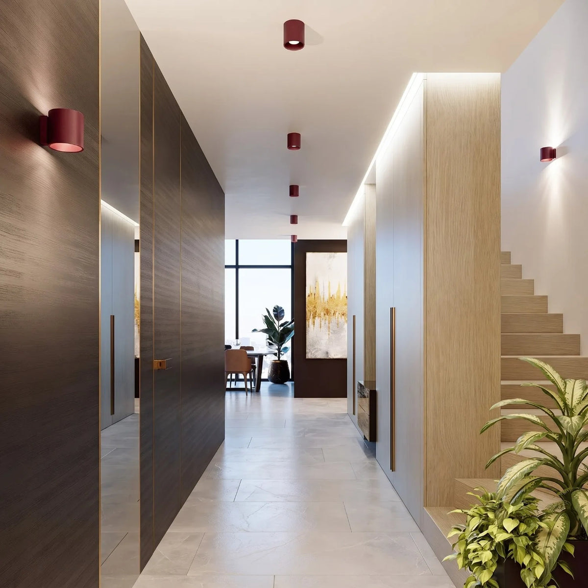 
Design Deckenlampe „Orbis“ 1-flammig - Burgundrot