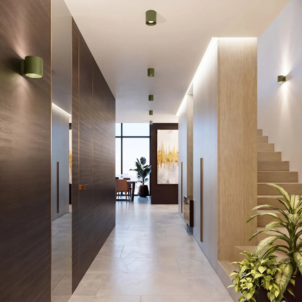 
Lampada da soffitto di design «Orbis» a 1 luce - Verde oliva