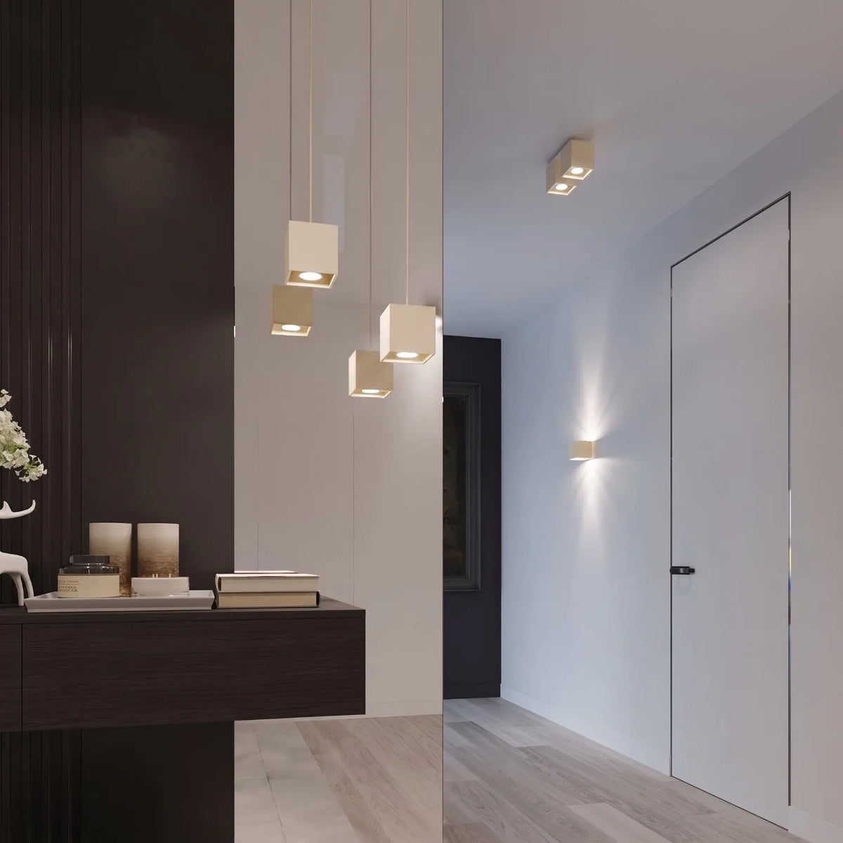 
Lampada da parete di design «Quad» a 1 luce - Beige