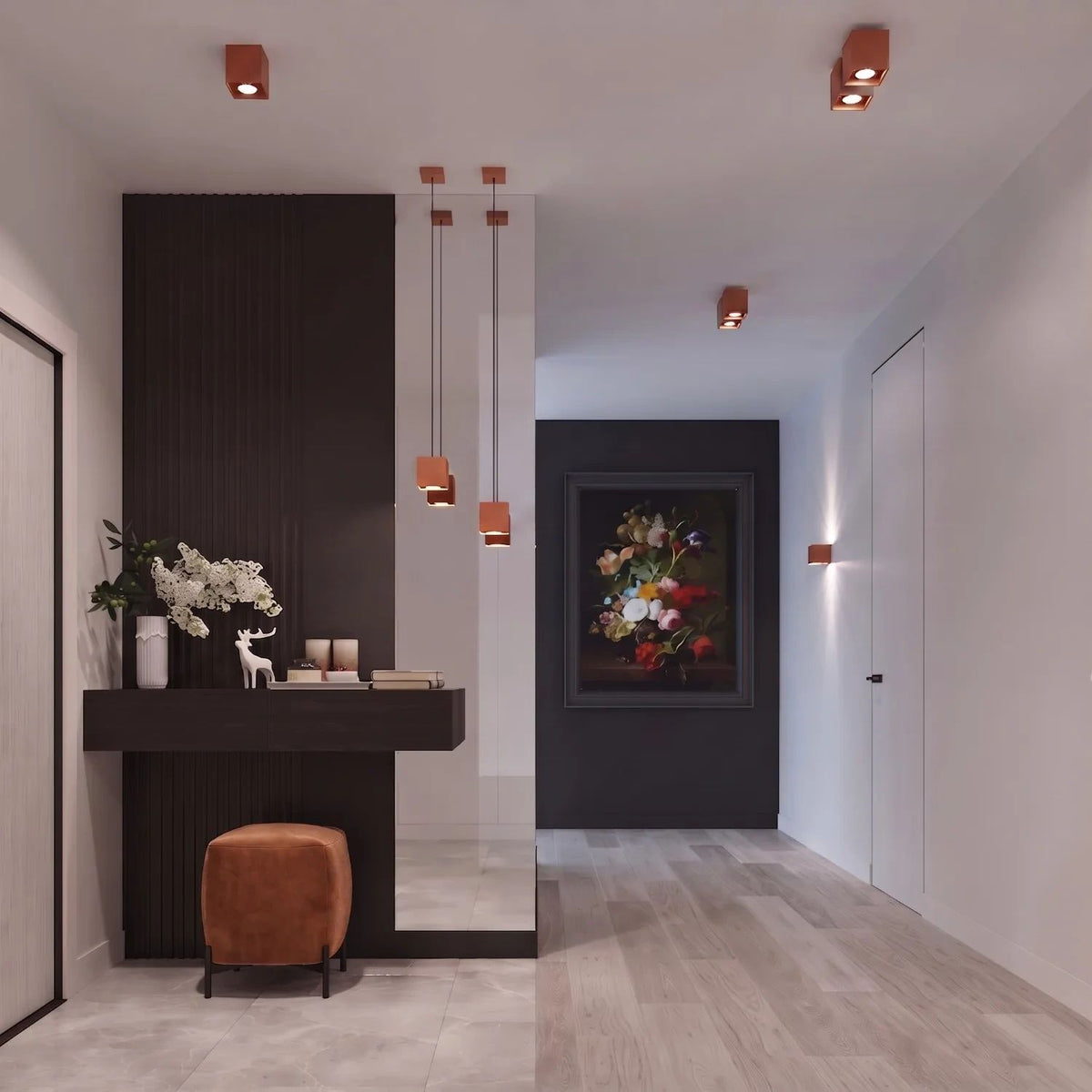 
Lampada da soffitto di design «Quad» - a 1 luce - Rosso ocra