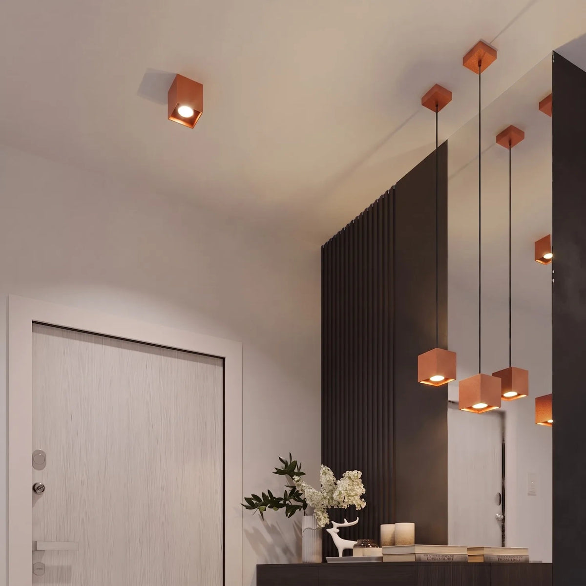 
Lampada da parete di design «Quad» a 1 luce - Rosso ocra