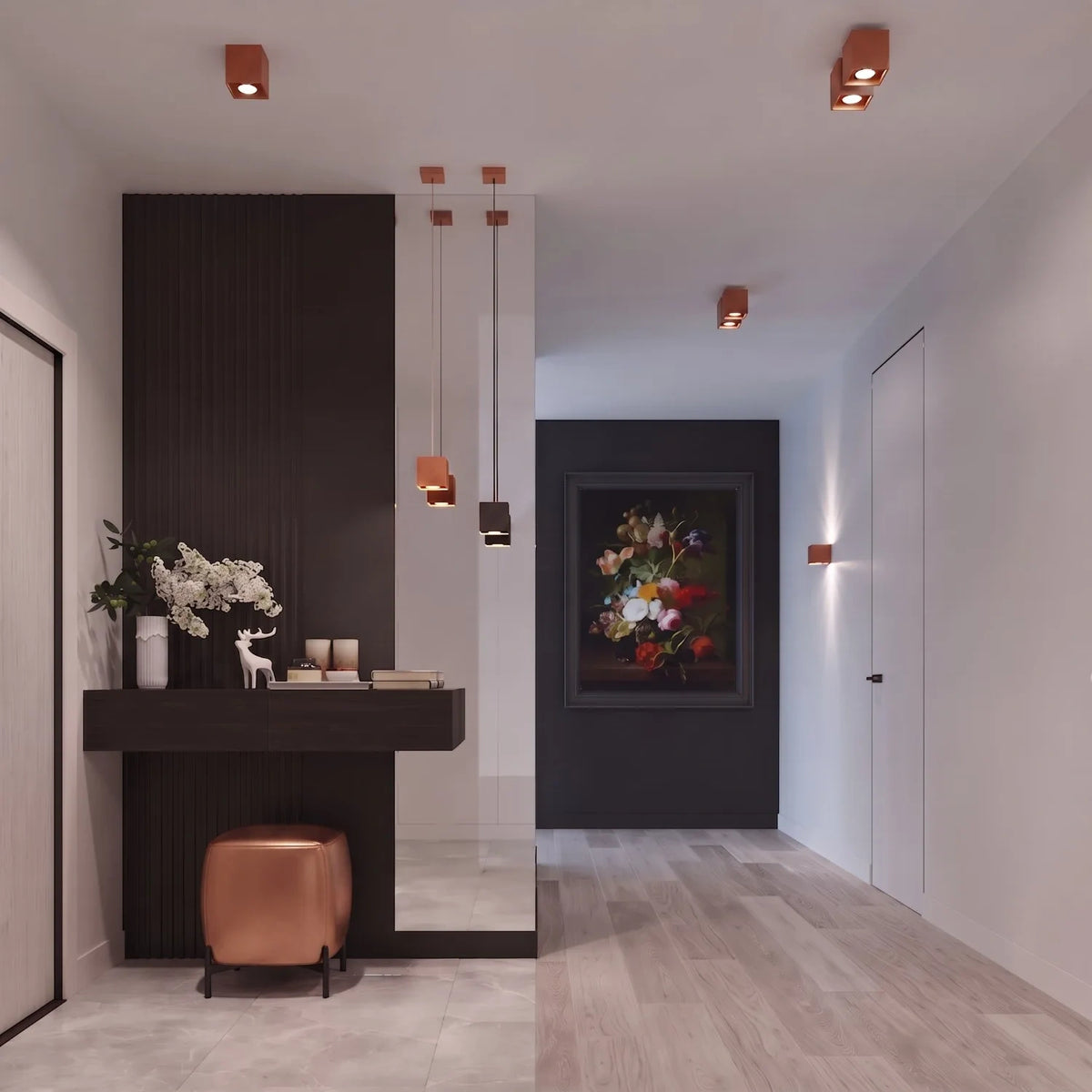 
Lampada da parete di design «Quad» a 1 luce - Rosso ocra
