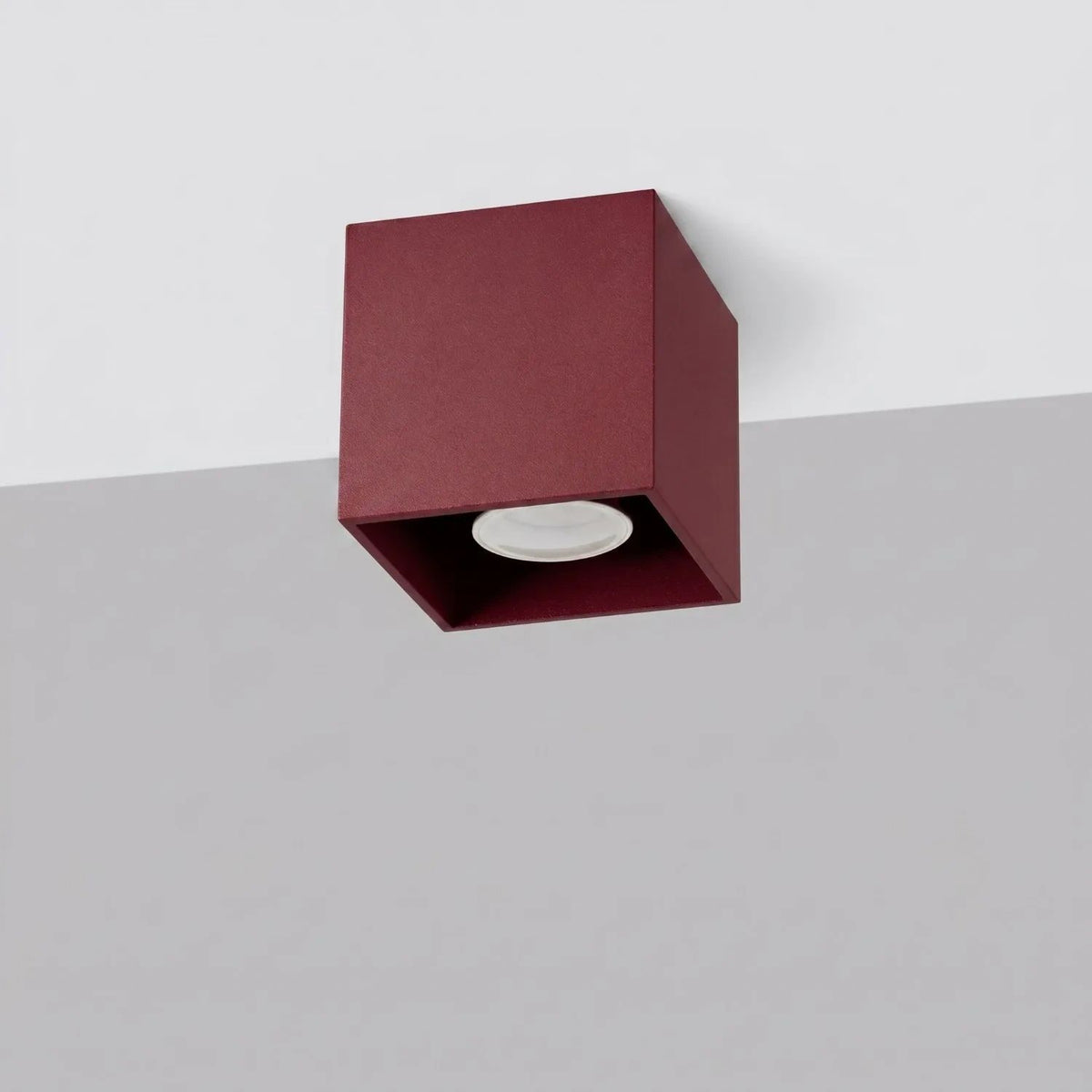 
Designer Ceiling Light "Quad" - 1-Bulb - Burgundy red