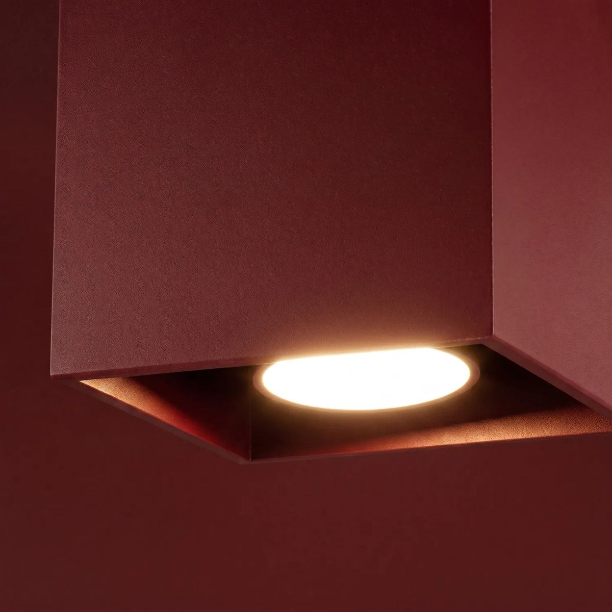 
Designer Ceiling Light "Quad" - 1-Bulb - Burgundy red