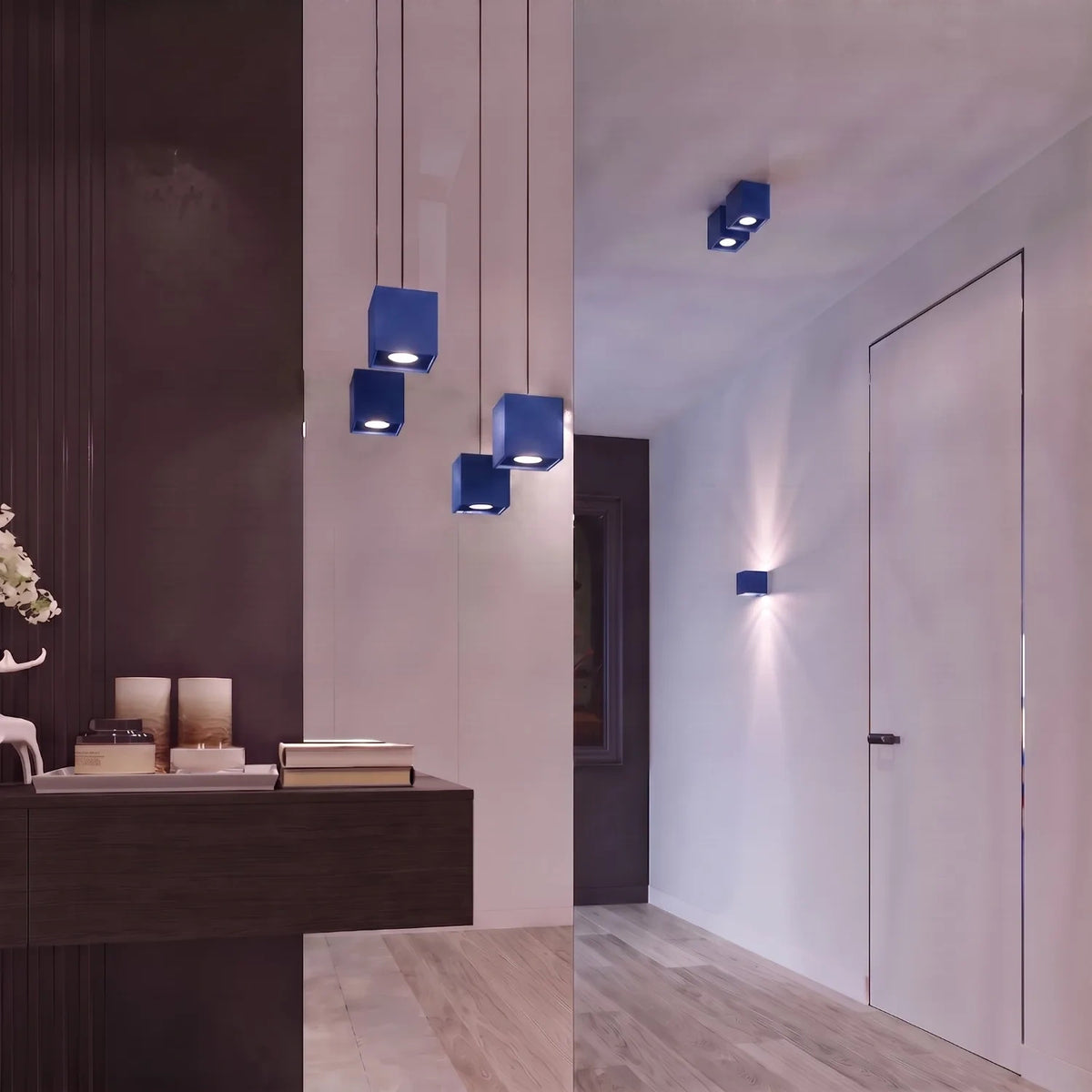
Lampada da parete di design «Quad» a 1 luce - Ultramarino