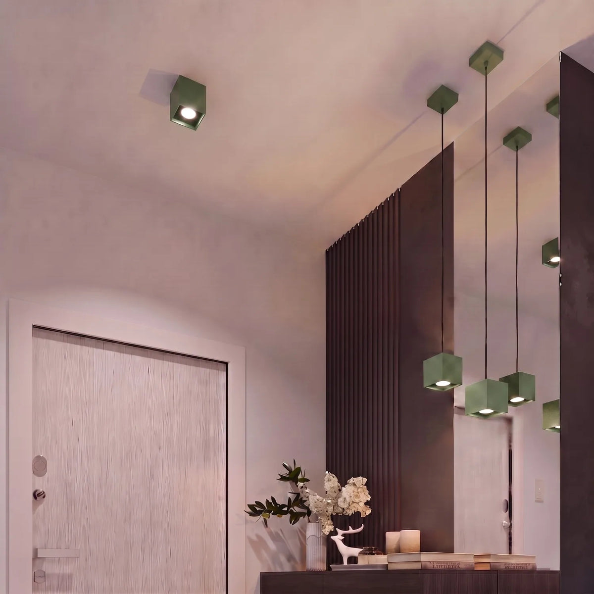 
Lampada da parete di design «Quad» a 1 luce - Verde oliva