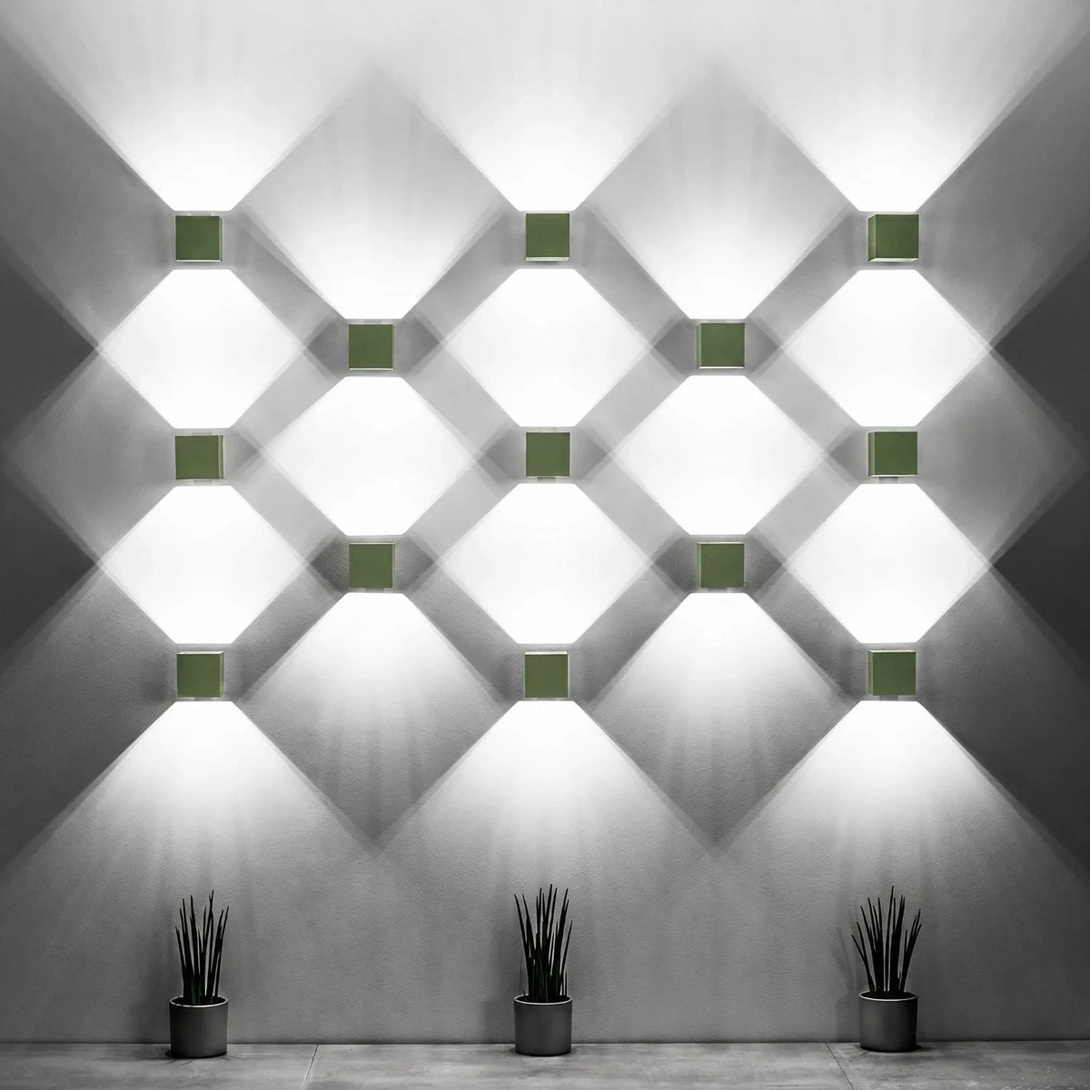 
Lampada da parete di design «Quad» a 1 luce - Verde oliva