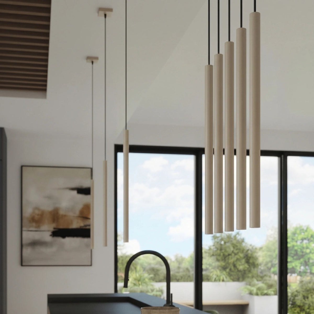 
Design Pendellampe „Pastelo“ 3-flammig - Taupe
