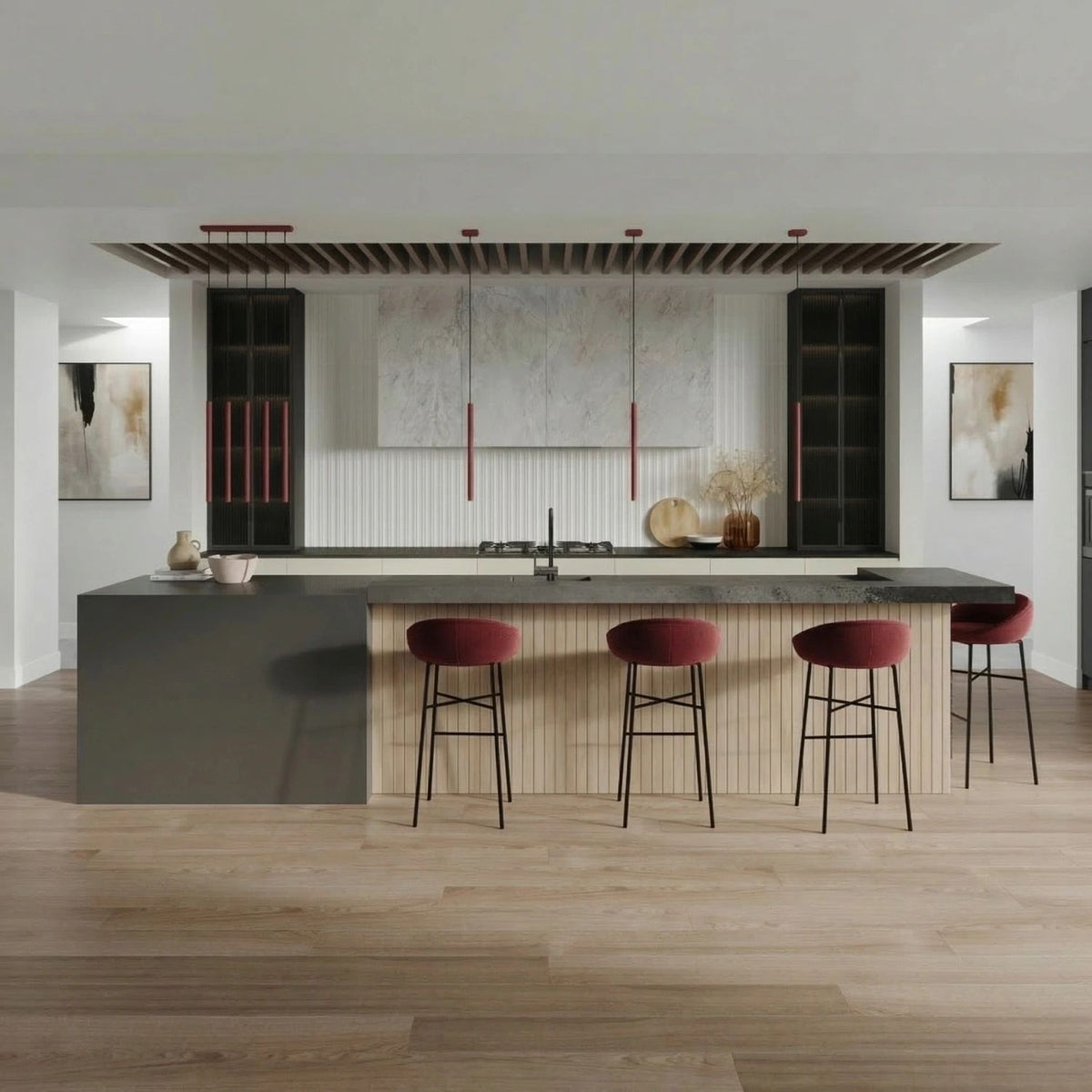 
Lampada a sospensione di design «Pastelo», a 1 luce - Rosso bordeaux