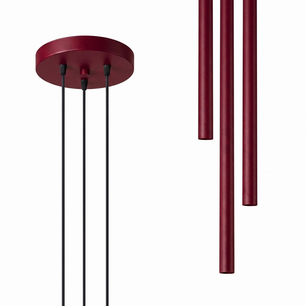
Design Pendellampe „Pastelo“ 3-flammig - Burgundrot