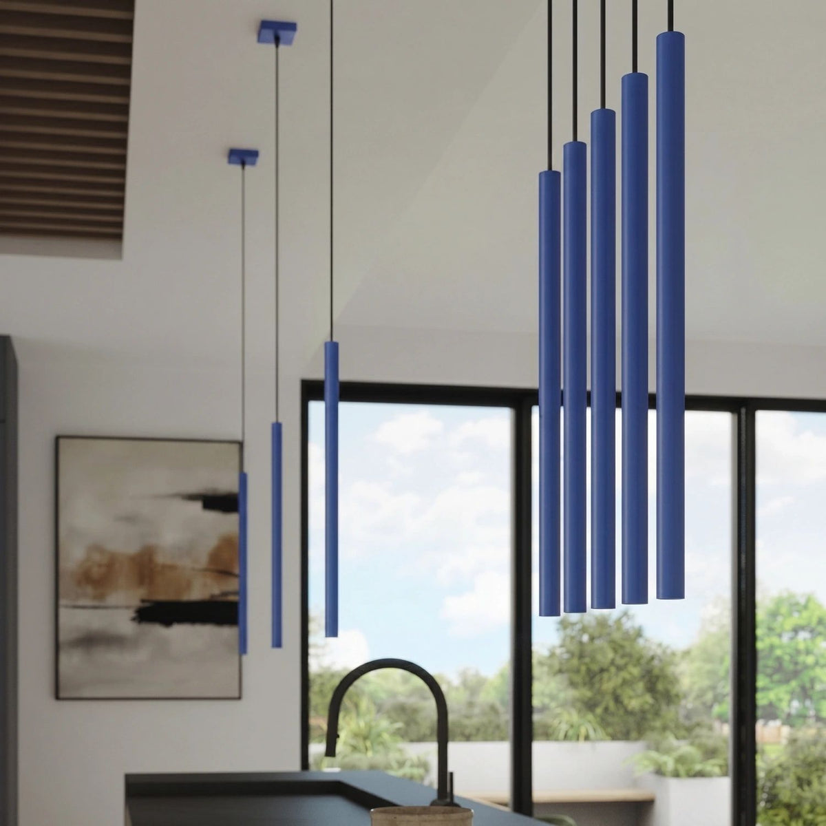 
Design Pendellampe „Pastelo“ 3-flammig - Ultramarine