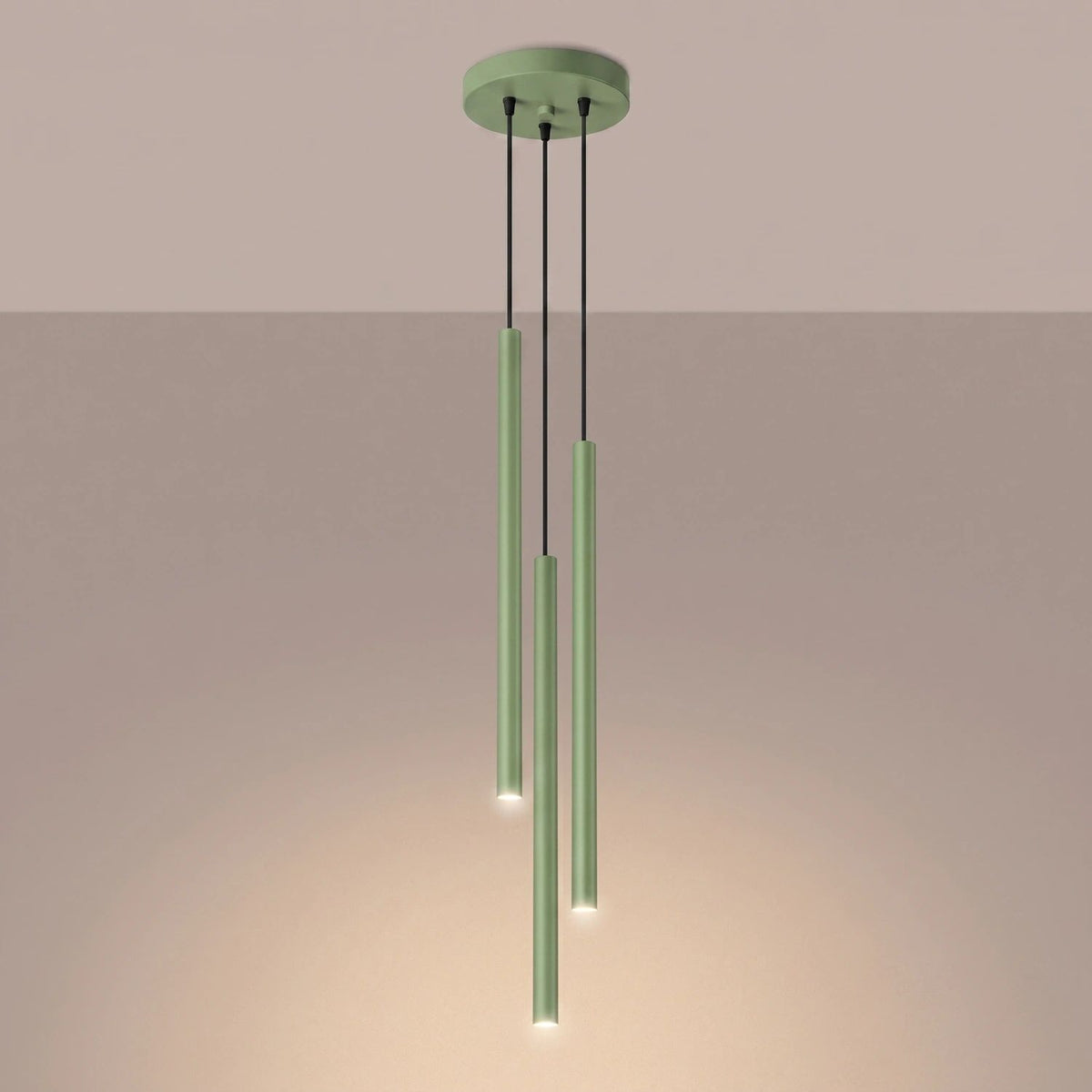 
Design Pendellampe „Pastelo“ 3-flammig - Salbeigrün