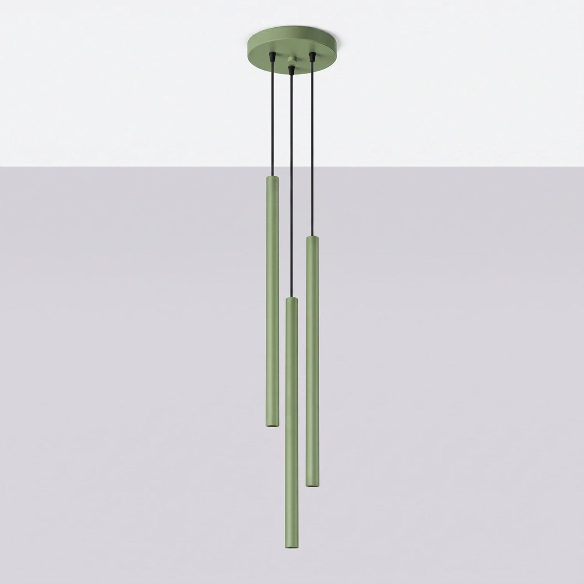 
Design Pendellampe „Pastelo“ 3-flammig - Salbeigrün