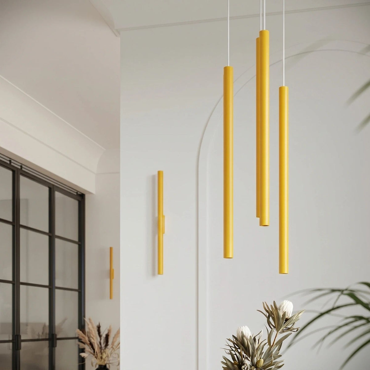 
Design Pendellampe „Pastelo“ 3-flammig - Gelb