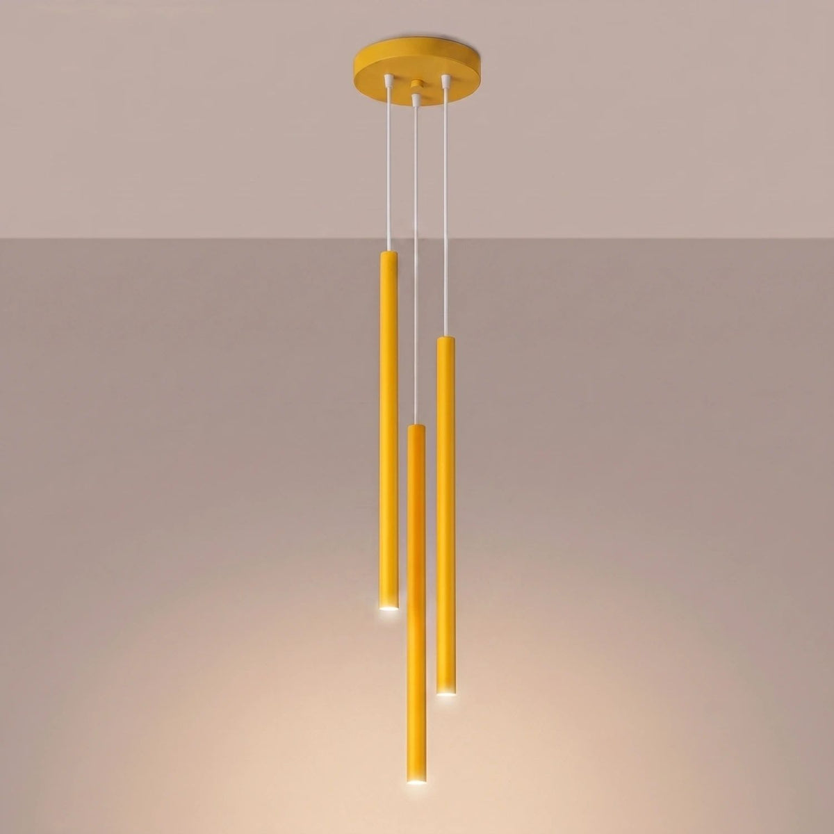 
Design Pendellampe „Pastelo“ 3-flammig - Gelb