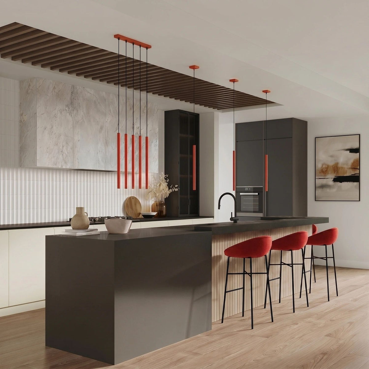 
Lampada a sospensione di design «Pastelo», a 1 luce - Rosso
