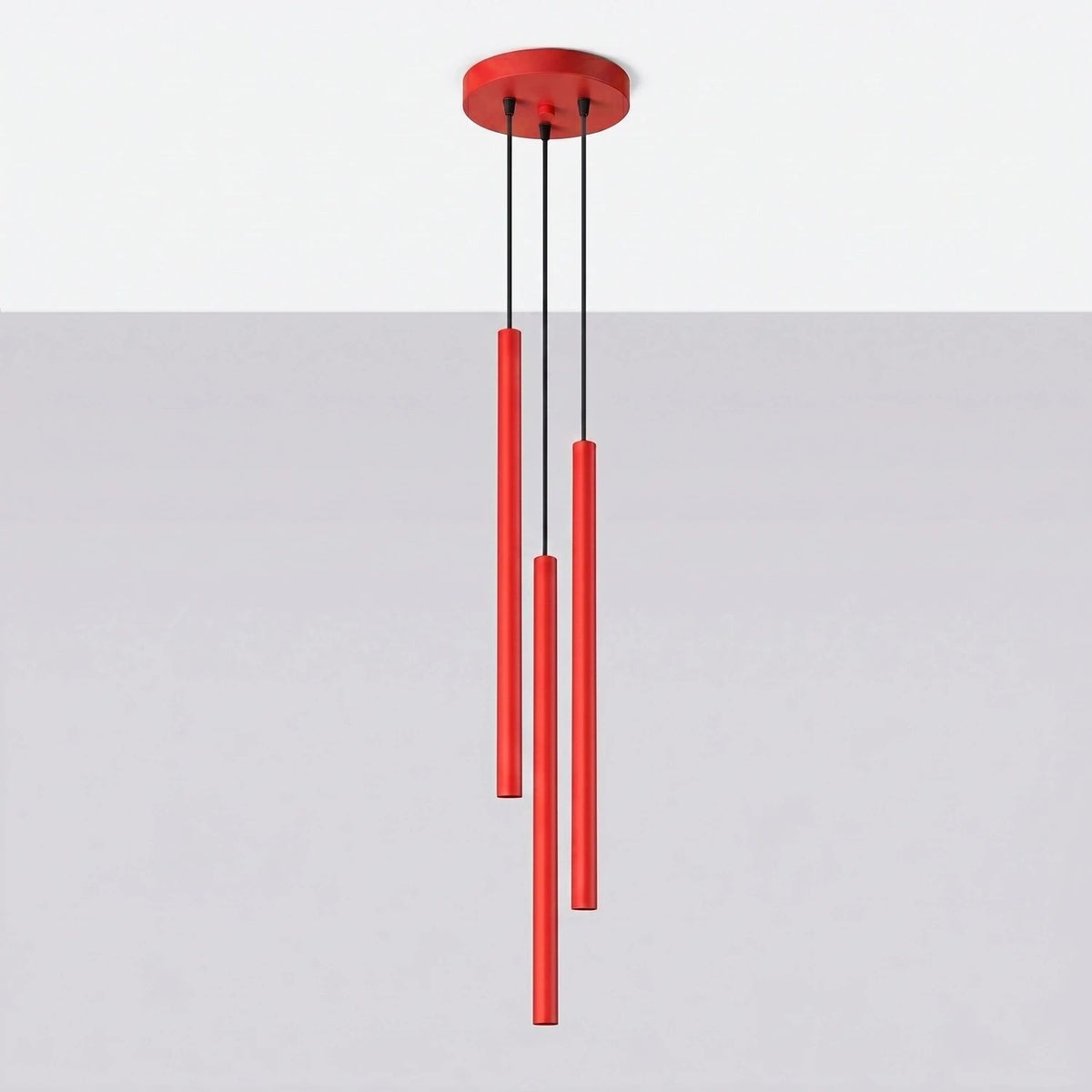 
Design Pendellampe „Pastelo“ 3-flammig - Rot