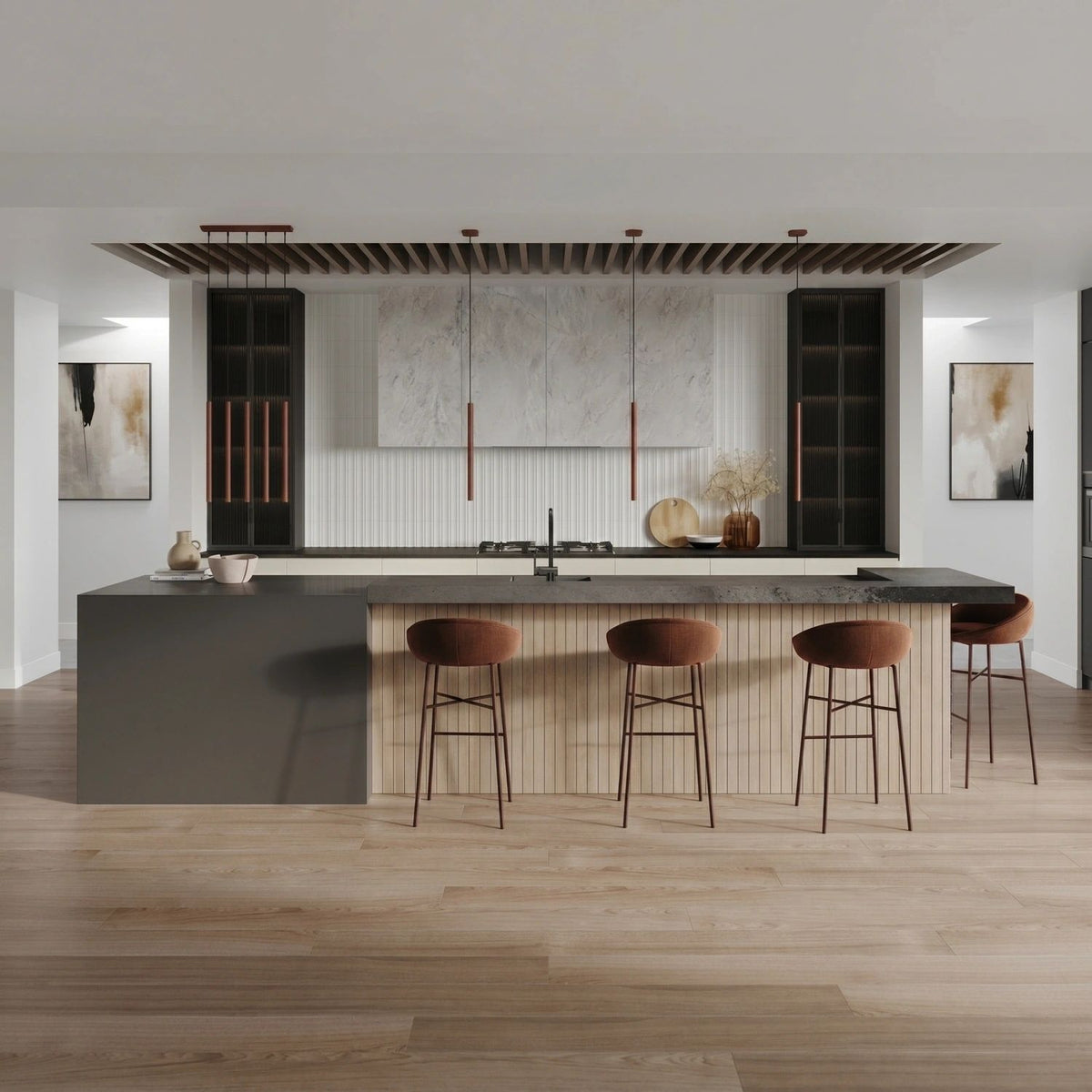
Design Pendellampe „Pastelo“, 1-flammig - Braun
