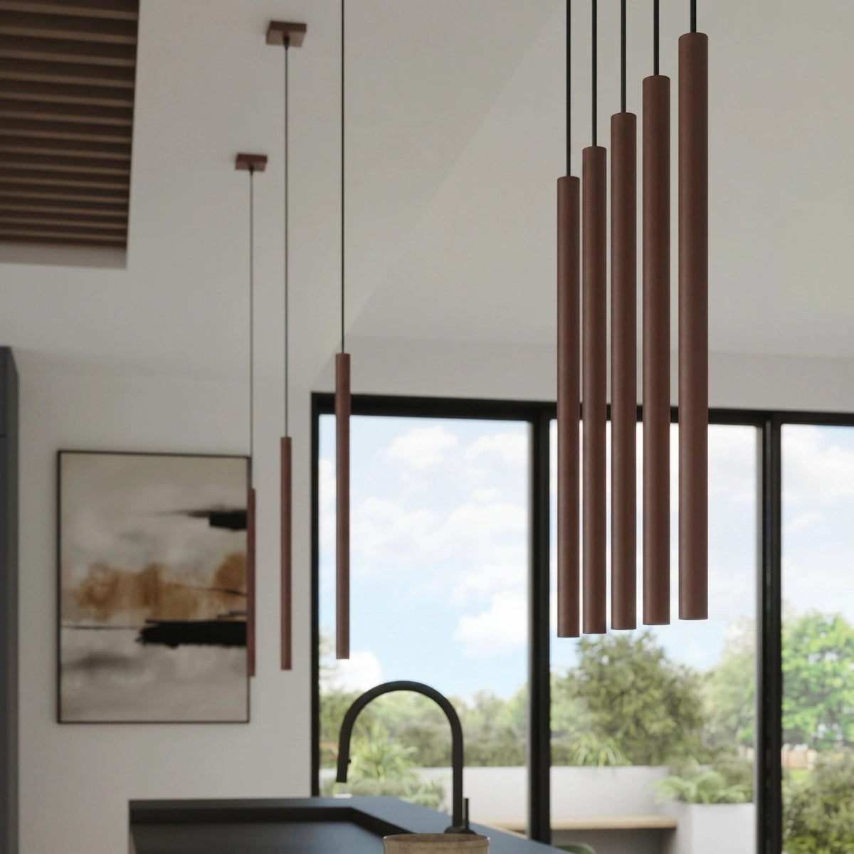 
Lampada a sospensione di design «Pastelo», a 1 luce - Braun